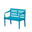 BANCO WILLIAM DE DOS ASIENTOS ACABADO DE MADERA AZUL