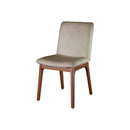 SILLA DE COMEDOR MANUELA EN TELA BEIGE 3241 Y PATAS ACABADO DE MADERA