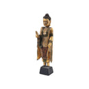 BUDDHA DE PIE EN MADERA DORADA