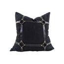 COJIN DE ALGODON SLUB, COLOR NEGRO