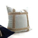 COJIN DE SARGA DE ALGODON, RIBETE DE TEJIDO JACQUARD EN COLOR NAVY