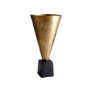 JARRON EN BRONCE NEGRO LATON ANTIGUO Y ALUMINIO