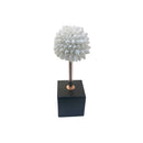 ***SHELL WITH METAL DECOR, NATURAL WHITTE SHELL WITH MATT BLACK AND COPPER PLATING FINISH.