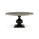 MESA DE COMEDOR CON PATRON Y BASE ACABADO EN MADERA NEGRA