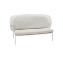 SOFA DE EXTERIOR PROVENCE DE 2 ASIENTOS EN TELA BEIGE Y MARCO EN TEJIDO BLANCO