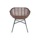 SILLA DE COMEDOR EN MIMBRE Y PATAS NEGRAS