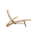 CHAISE LOUNGE ACABADO DE MADERA CLARA Y TEJIDO TIPO RATAN