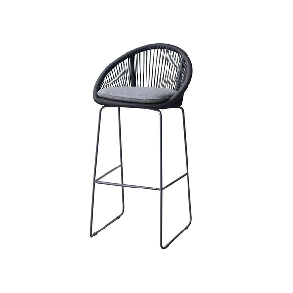 STAINLESS STEEL, ROPE BAR CHAIR, WITH STAINLESS STEELBASE