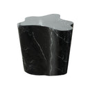 MESA LATERAL ESTILO MARMOL NEGRO CON BLANCO