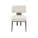 SILLA DE COMEDOR EN TELA OFF WHITE Y PATAS GRISES