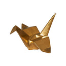 ESCULTURA EN CERAMICA DE GRULLA EN ORIGAMI DORADO