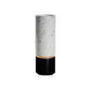 ***JARRON DE PORCELANA DE MARMOL BLANCO CON BASE DE MADERA