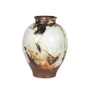 ***JARRON DE PORCELANA, BLANCO, MARRON Y NEGRO