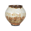 ***JARRON DE PORCELANA, BLANCO Y MARRON
