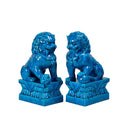 ***FIGURA DE LEON EN PORCELANA COLOR AZUL