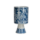 CENTRO DE MESA EN PORCELANA AZUL Y BLANCO