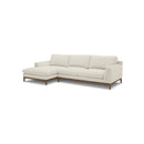 SOFA SECCIONAL DE 2PCS ESTACIONARIO IZQUIERDO EN TELA CREMA Y PATAS MARRONES