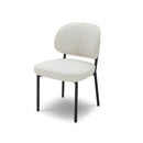 SILLA DE COMEDOR EN TELA GRIS Y PATAS NEGRAS