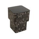 MESA LATERAL CON TOPE DE VIDRIO NEGRO 9-66