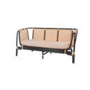 SOFA ESTACIONARIO MARBEL EN RATAN NEGRO Y NATURAL