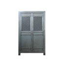 GABINETE DE DOS PUERTAS EN ACABADO DE MADERA GRIS BRILLANTE NO.24