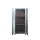 GABINETE DE DOS PUERTAS EN ACABADO DE MADERA GRIS BRILLANTE NO.24