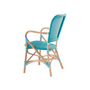 SILLA DE COMEDOR SUMMER EN POLIRATAN AQUA CON BLANCO Y PATAS ACABADO NATURAL