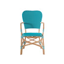 SILLA DE COMEDOR SUMMER EN POLIRATAN AQUA CON BLANCO Y PATAS ACABADO NATURAL