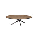 MESA DE COMEDOR CON TOPE ACABADO EN MADERA Y BASE EN METAL NEGRO