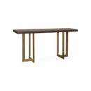 CONSOLA GEOMETRIC ACABADO EN MADERA Y PATAS DORADAS
