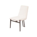 SILLA DE COMEDOR EN TELA BEIGE Y PATAS EN METAL