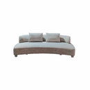 SOFA ESTACIONARIO DE TRES ASIENTOS EN TELA GRIS