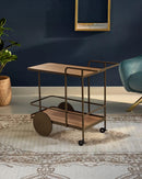 CARRITO DE BAR ACABADO DE MADERA Y METAL CAFE
