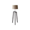 WOODEN FLOOR LAMP BRUSHED BROWN FINISH WITH SHADE