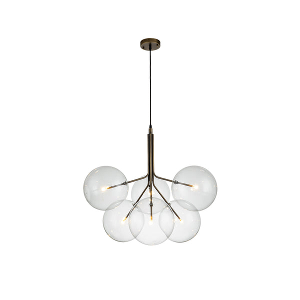 LAMPARA DE TECHO CON GLOBOS TRANSPARENTES