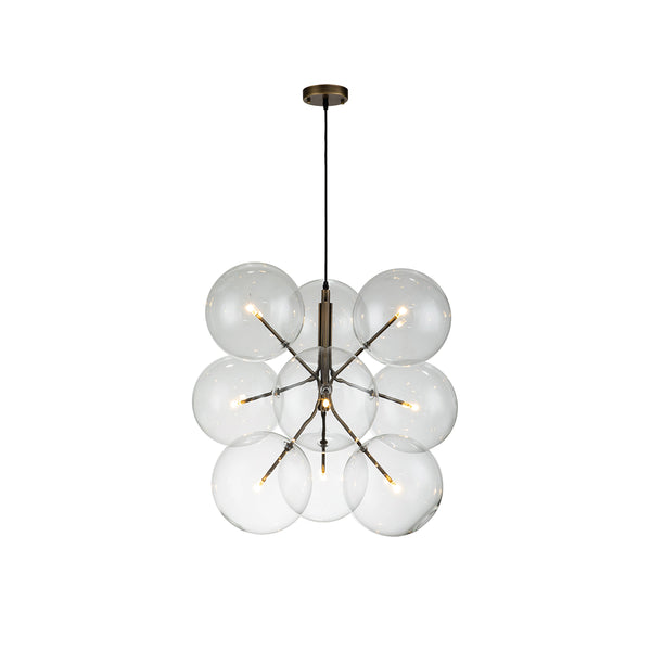 LAMPARA DE TECHO CON GLOBOS TRANSPARENTES