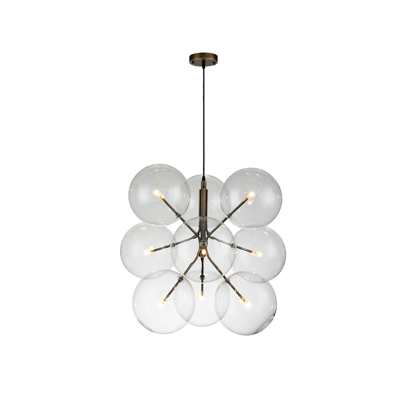 LAMPARA DE TECHO CON GLOBOS TRANSPARENTES