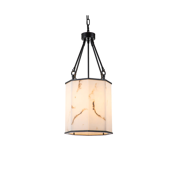 LAMPARA DE TECHO, HIERRO Y RESINA, HIERRO EN NEGRO MATE, RESINA BLANCA