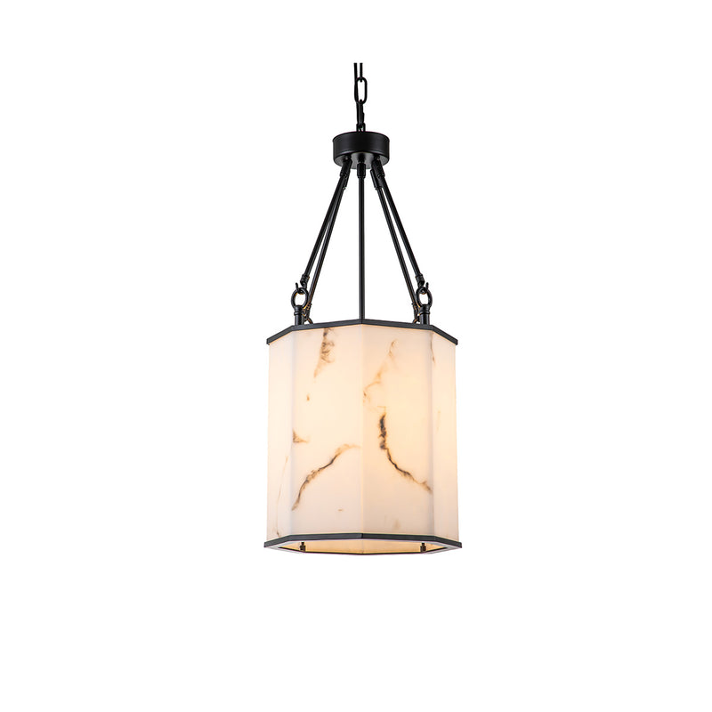 LAMPARA DE TECHO, HIERRO Y RESINA, HIERRO EN NEGRO MATE, RESINA BLANCA