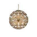 CHANDELIER, IRON AND GLASS, IRON IN BRUSHED BRASS FINISH , GREEN GLASS