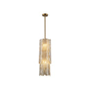CHANDELIER, IRON AND GLASS, IRON IN BRUSHED BRASS FINISH, CHAMPAGNE GLASS