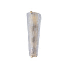 WALL LAMP, IRON AND GLASS,IRON IN MATT BRUSHED BRASS FINISH, SANDED GLASS