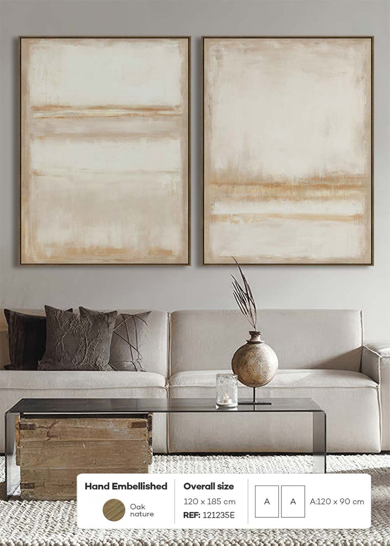 FRAMED CANVAS PRINTING, SET OF 2PCS
