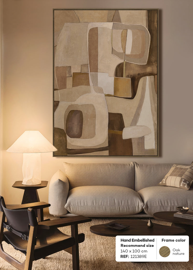 HAND-EMBELLISHED FRAMED CANVAS PRINTING