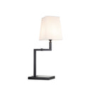 LAMPARA DE MESA NEGRA Y PANTALLA BLANCA