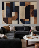 TEXTURED SURFACE FRAMED CANVAS PRINTING ONE SET=2PCS