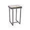 MESA LATERAL NEGRA CON TOPE DE VIDRIO TRANSPATENTE