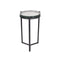 ***MESA LATERAL NEGRA CON TOPE DE VIDRIO TRANSPATENTE