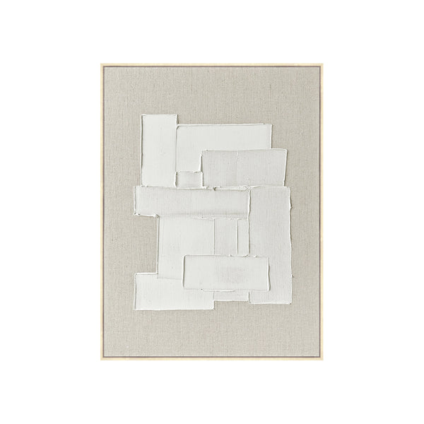 FRAMED LINEN CANVAS WITH HAND-PAINT