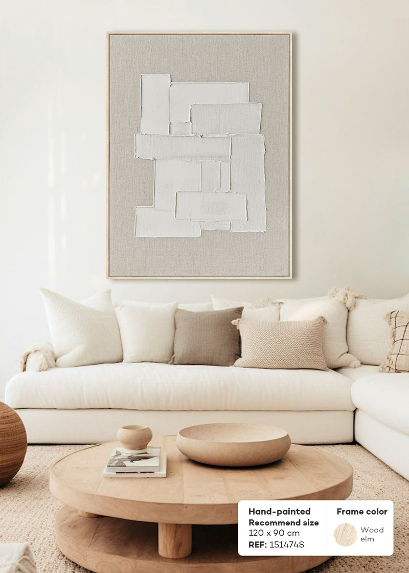 FRAMED LINEN CANVAS WITH HAND-PAINT